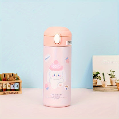 1pc, Cartoon Vacuum Flask, 304 Stainless Steel Insulated Water Bottles, Cute Kawaii Travel Thermal Cups, For Hot And Cold Beverages, Summer Winter Drinkware, Gifts