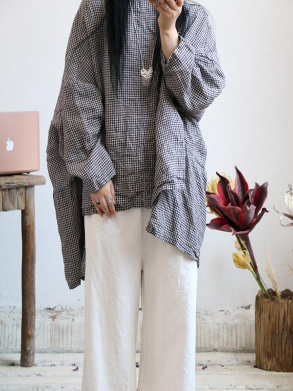 xakxx Casual Linen Vintage Blouses