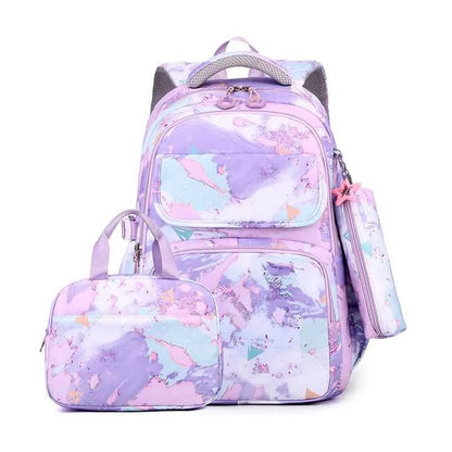 Backpacks 3Pcs/Set Camouflage Printing Kids Backpack For Girl Kids School Bag Children Waterproof Schoolbag Get Free Cartoon Pendant GIFT