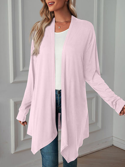 xakxx Long Sleeves Loose Solid Color Statement Collar Outerwear