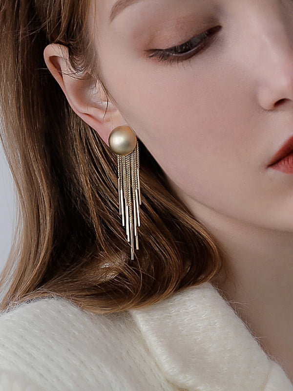 xakxx Original Creation Tasseled Geometric Earrings Accessories