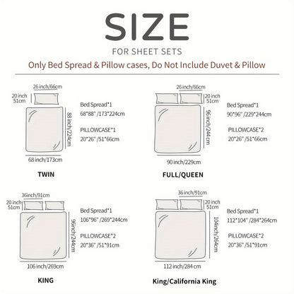 3pcs Luxurious Minimalist Bedding Set - Soft, Breathable, and Comfortable Print Bedspread with 2 Matching Pillowcases - Perfect for Bedroom and Dorm Room Decor