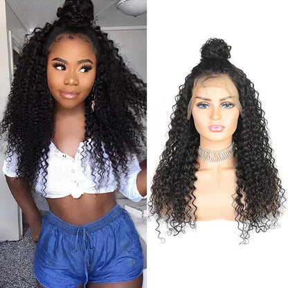 Ishow 10 12 14 16 18 inch 30 32 34 36 38 40inch Human Hair Wigs Yaki Straight Kinky Curly Water Loose Deep Body Lace Front Wig for Women All Ages Natural Color