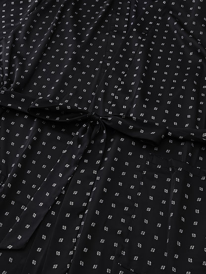 Plus Size Men's Luxurious Allover Print Bathrobe - Soft, Relaxed Fit, Stylish Comfy Sleepwear for Ultimate Relaxation - Perfect for Lounging Around the House