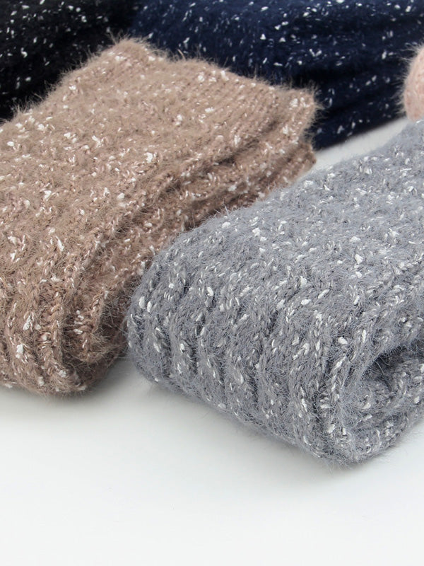 xakxx Wool Knitted Dot Twist Leg Warmers Accessories