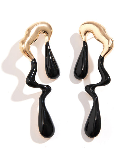 xakxx Contrast Color Geometric Drop Earrings