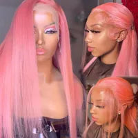40 Inch Colored Brazilian Highlight Lace Front Wigs Straight Simulation Human Hair Wigs Ombre Honey Blonde Lace Frontal Wig For Black Women