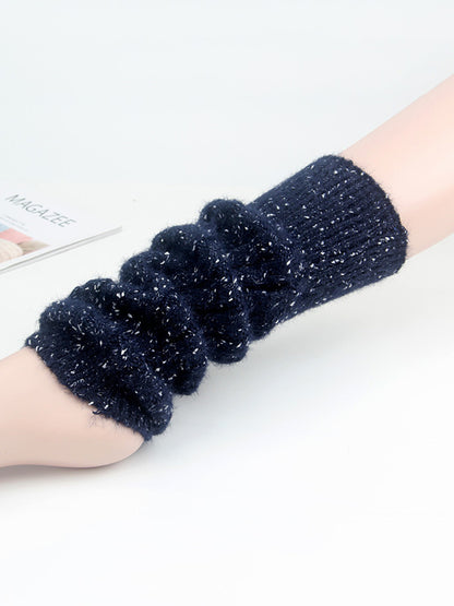 xakxx Wool Knitted Dot Twist Leg Warmers Accessories