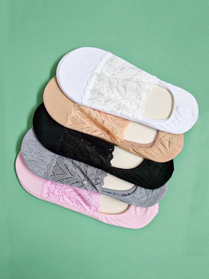 xakxx Casual Split-Joint Lace With Beads Socks Accessories