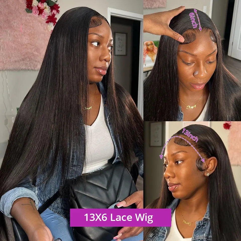 13x6 Hd Lace Frontal Wig Human Hair Straight 360 Glueless Full Lace Wigs Pre Plucked 13x4 Transparent Wig on Sale Clearance