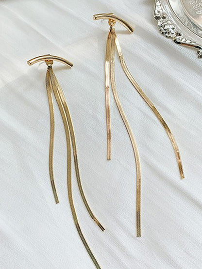 xakxx Geometric Tasseled Drop Earrings