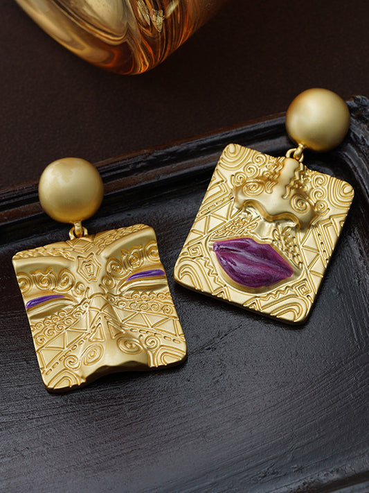 xakxx Asymmetric Embossed Earrings Accessories