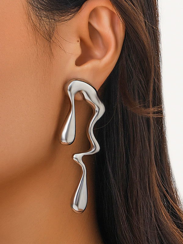 xakxx Geometric Solid Color Drop Earrings