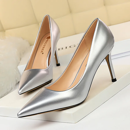 xakxx  Patent Leather Woman Pumps Kitten Heels Occupation OL Office Shoes Classic Pumps Plus Size 35-43 Shoes Women Heels