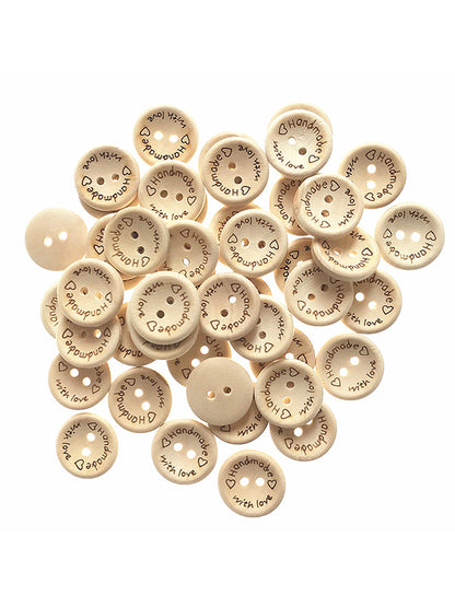 xakxx About 100Pcs Letter Printed Round Buttons Decoration Accessories