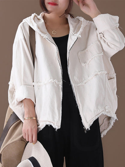 xakxx Original Solid Hooded Denim Outwear