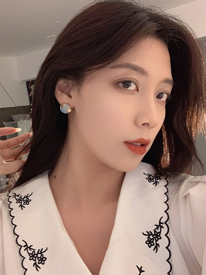 xakxx Vintage Asymmetric Sun Moon Shape  Earrings