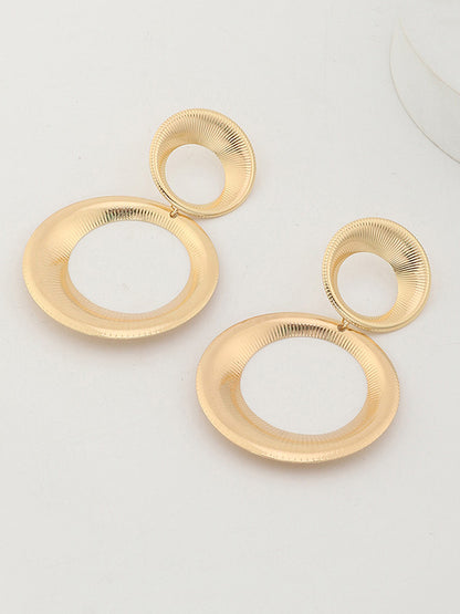 xakxx Statement Hollow Solid Color Geometric Earrings Accessories