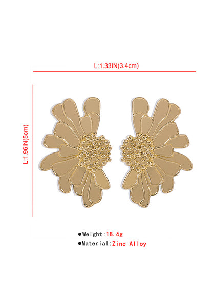 xakxx Vintage Alloy Flower Earrings