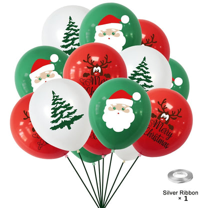30pcs Red Reindeer Santa Claus Balloons Set - 10 Inch Merry Christmas Balloons for Christmas Party Decorations, Holiday Xmas Balloons