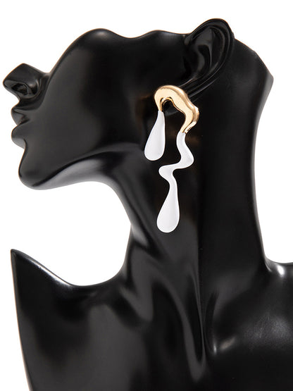 xakxx Contrast Color Geometric Drop Earrings