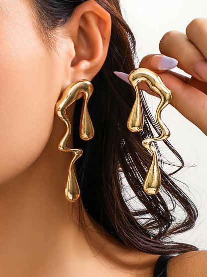 xakxx Geometric Solid Color Drop Earrings