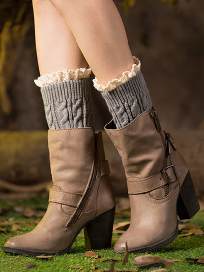 xakxx Original Creation Keep Warm Hollow Jacquard Leg Warmers Accessories