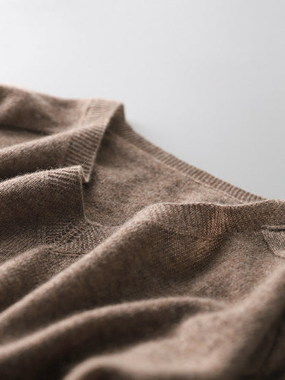 xakxx Urban Solid Color V-Neck Knitting Pullover