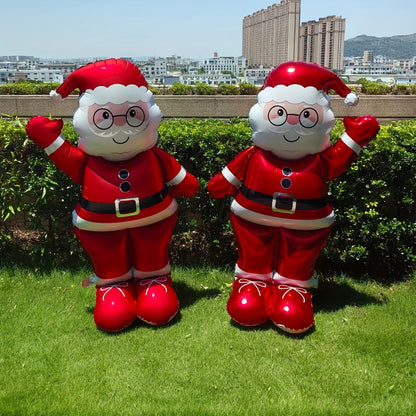 2-Pack Self-Sealing Aluminum Foil Festive Santa Claus Balloons - No Electricity Required for New Year, Carnival, Christmas, Mardi Gras, Easter, Thanksgiving Parties and Events