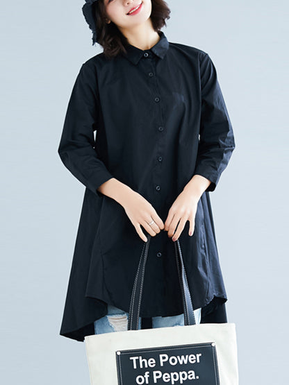 xakxx Original Irregularity Solid Blouses&Shirts