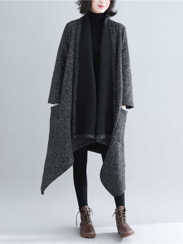 xakxx Thicken Gray Long Sleeve Coat Outerwear