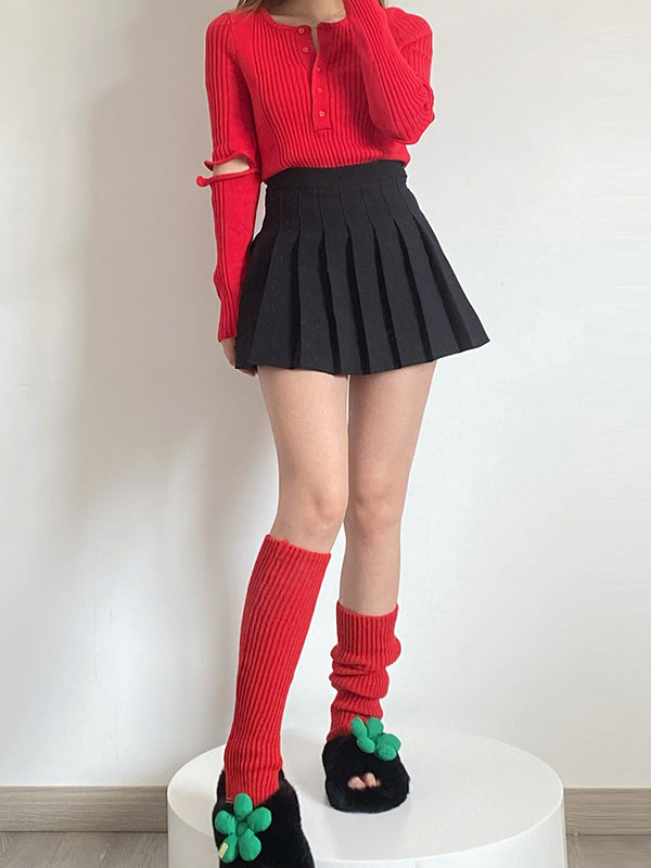 xakxx Casual Solid Color Leg Warmers Accessories