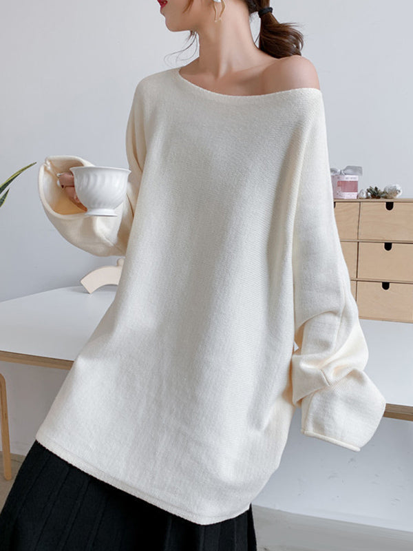 xakxx Simple Solid Color Round-Neck Sweater