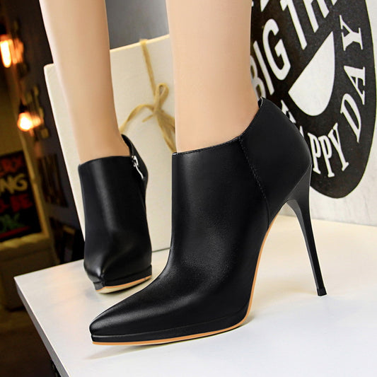 2025 899-1  fashion simple thin heel high heel waterproof table pointed pedicure thin sexy nightclub deep mouth single shoes
