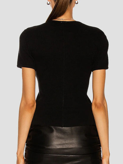 xakxx Short Sleeves Figure Printed Round-Neck T-Shirts Tops