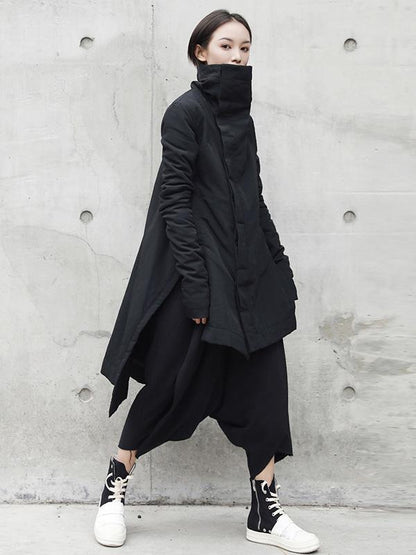 xakxx High-neck Cool Irregular Warm Jacket