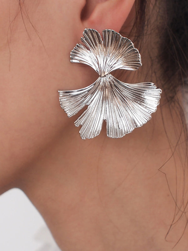 xakxx Geometric Leaves Shape Solid Color Drop Earrings