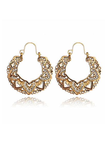 xakxx Vintage Alloy Hollow Flower Earrings