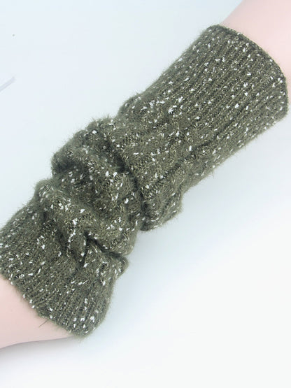 xakxx Wool Knitted Dot Twist Leg Warmers Accessories