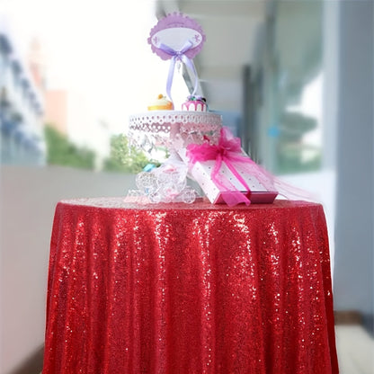 1pc, Luxurious Golden Round Sequin Tablecloth - Dazzling Table Cover for Bridal Shower, Birthday, Wedding, Dessert, Banquet, and Room Decor - Spreads Elegance and Sophistication on Tables