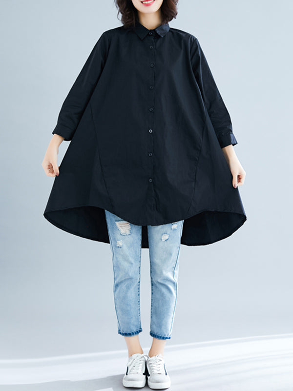 xakxx Original Irregularity Solid Blouses&Shirts