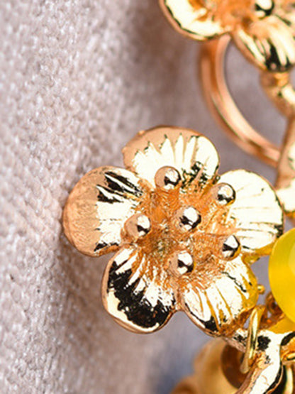 xakxx Vintage Asymmetric Plum Blossom Branch Earrings