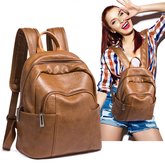 2025 popular new New schoolbag women's fashion trend Korean version women's pu backpack women's bag leisure backpack travel bag