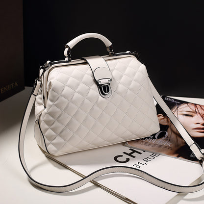 2025 new women's bag popular fashion versatile women's bag embroidered doctor bag fashion trend oblique span shoulder handbag