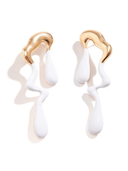 xakxx Contrast Color Geometric Drop Earrings
