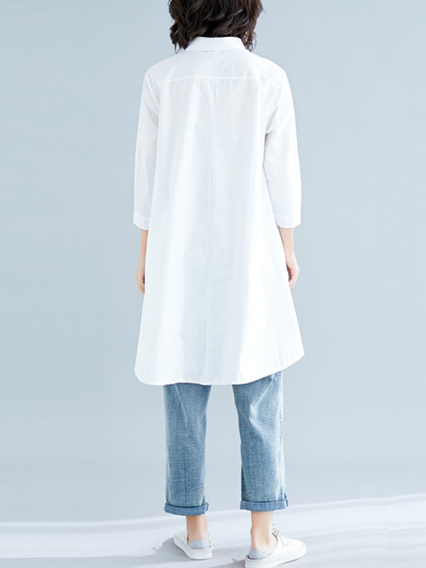 xakxx Original Irregularity Solid Blouses&Shirts