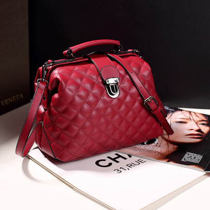 2025 new women's bag popular fashion versatile women's bag embroidered doctor bag fashion trend oblique span shoulder handbag