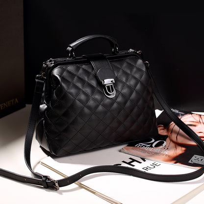 2025 new women's bag popular fashion versatile women's bag embroidered doctor bag fashion trend oblique span shoulder handbag