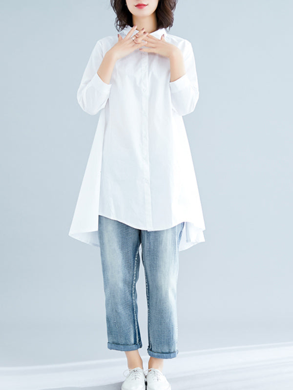 xakxx Original Irregularity Solid Blouses&Shirts
