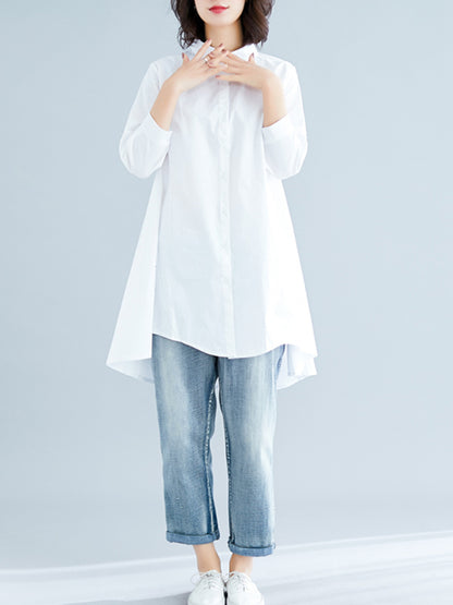 xakxx Original Irregularity Solid Blouses&Shirts